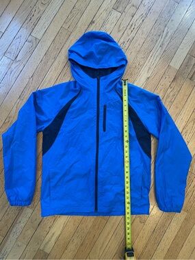 Columbia Blue and Black Packable Hooded Jacket